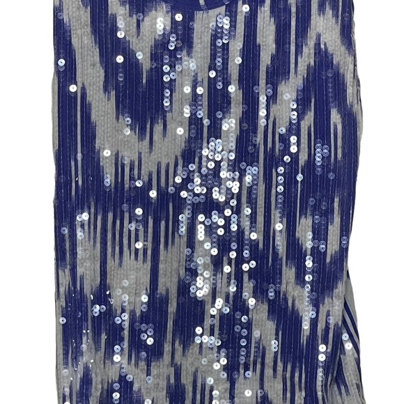 J. Crew Tank Top Size XS Purple White‎ Pattern With Sequin Womens 100% Cotton - Picture 3 of 8